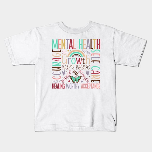 Support Mental Health Kids T-Shirt by  Big Foot Shirt Shop